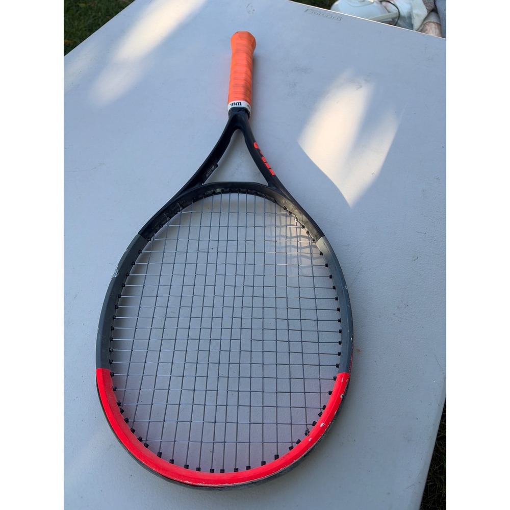 Wilson Clash 100 V1.0 Tennis Racquet Black Red 4 3/8 Grip Strung V1